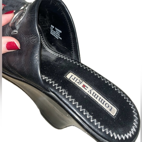 Vintage Tommy Girl Leather Clogs with silver buckle - Picture 2 of 3